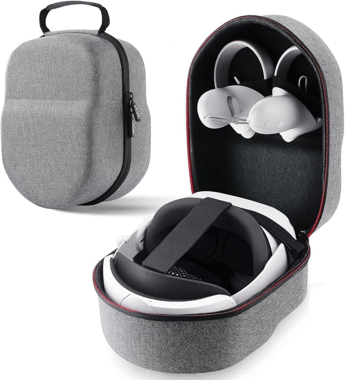 Sounce EVA Hard Shell Carrying Case for Meta Quest 3 3S Meta Quest 2 Pro Pico 4 Pico 4 Pro VR Headsets and Accessories with Elite Strap Support Shockproof Travel Storage Bag