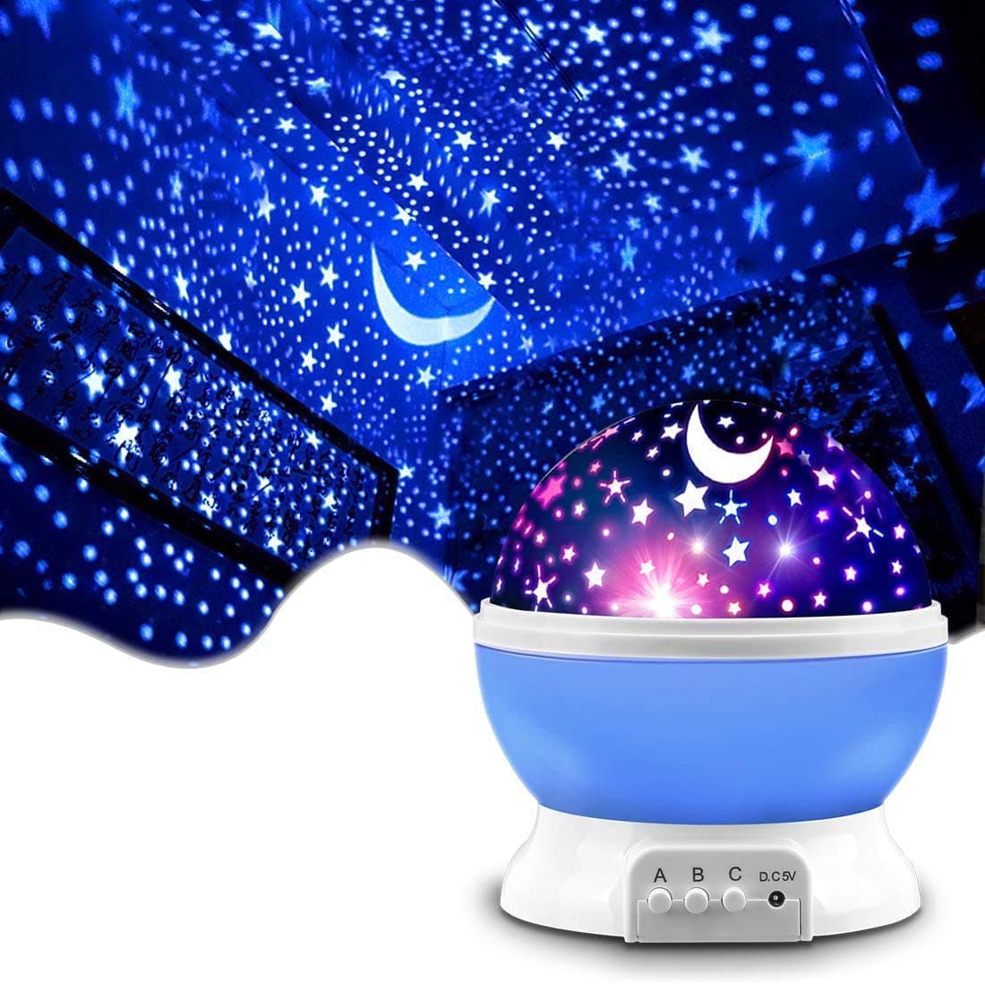 ARDAKI Plastic Night Light, Sky Star Master Projector With Colors and 360 Degree Projection, USB Cable for Kids Room, LED