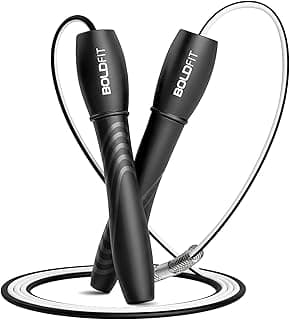 Boldfit Skipping Rope for Men and Women Jumping Rope With Adjustable Height Speed Skipping Rope for Exercise, Gym, Sports Fitness Adjustable Jump Rope Black
