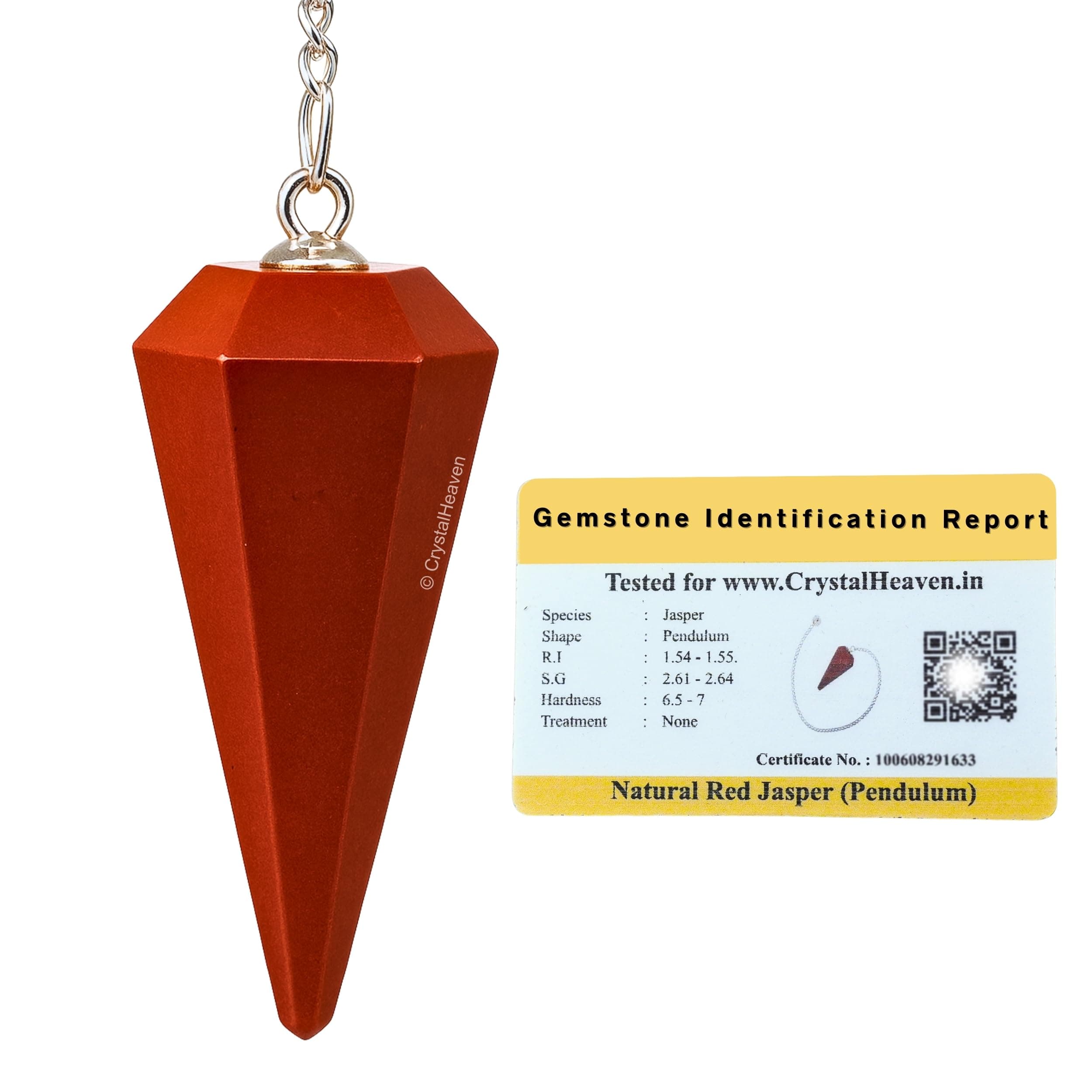 Red Jasper Pendulum Dowsing Tool - Natural Crystal Pendulum for Spiritual Guidance - Premium Dowser Pendulum for Accurate Divination and Energy Healing - Perfect for Energy Healing and Chakra Balancing - Handcrafted with Precision and Elegance