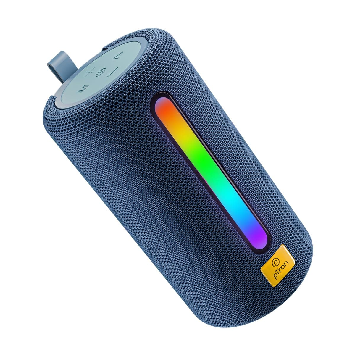 pTron Fusion Buzz 14W Bluetooth Speaker with Pristine Sound, 8hrs Playback, Rhythmic RGB LEDs, Multi-Play Modes BT5.3/TF Card/USB, TWS Feature, Integrated Button Controls, Type-C Charging (Blue)