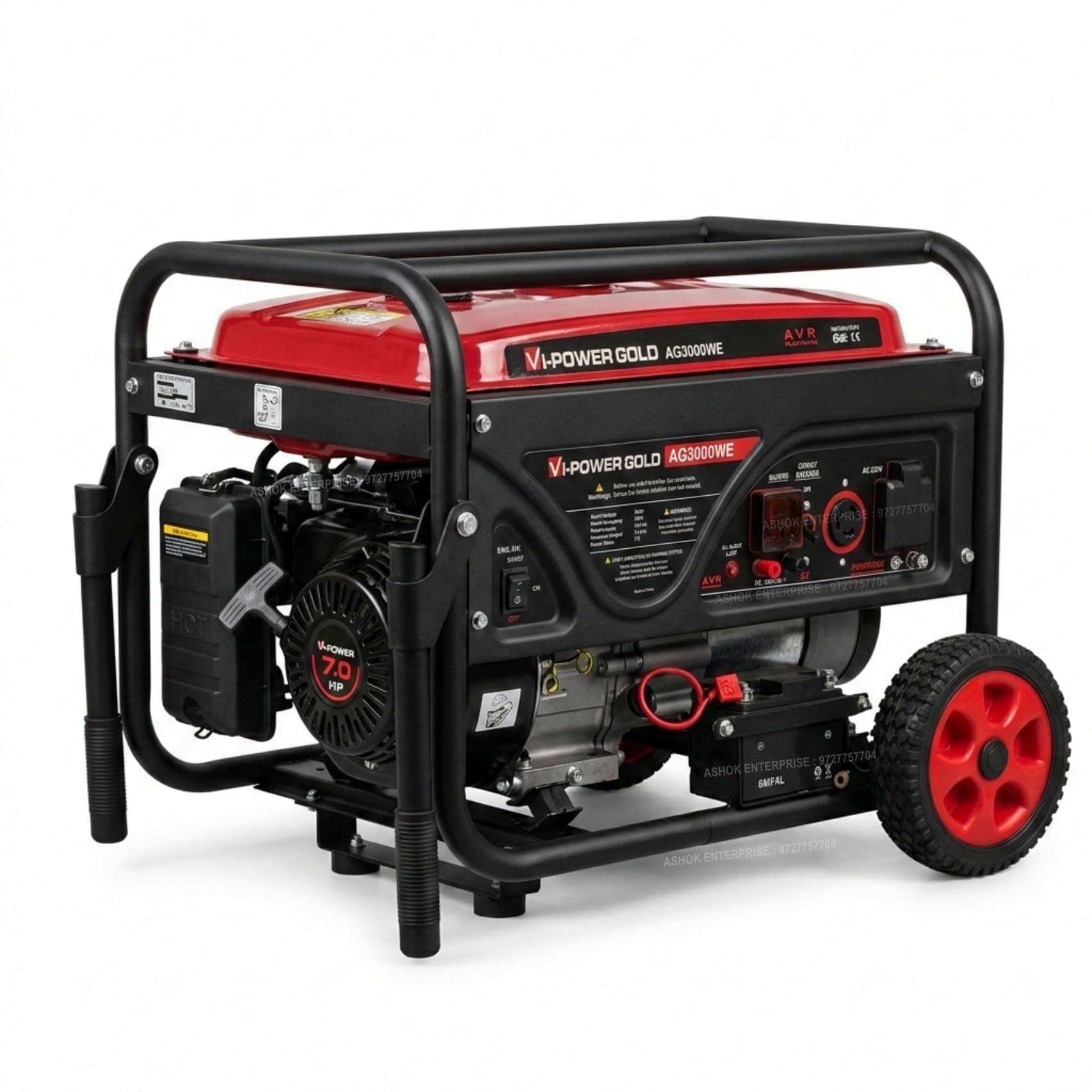 VI POWER GOLD 3 KVA SELF START GENERATOR FOR HOME AND OUTDOOR USE | 3 KW OR 3000 WATT GENSET | PORTABLE PETROL | 1 YEAR WARRANTY