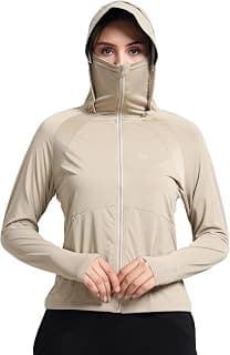 FABSPORTS FabSports Women's UV Protection Sun Screen Jacket, Full Zip Sun Protection Clothing, Lightweight with UPF 50+ Protection for Outdoors, with Pockets, Sun Protective Clothing for Women