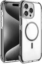 DailyObjects Polycarbonate Case for iPhone 15 Pro Max Compatible with Mag-Safe Wireless Charging, Reflex Slim Shockproof Back Cover, Clear