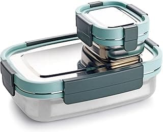 Ganesh Shine Stainless Steel Airtight Leak-Proof Lunch Box for Office, School, Picnic - 750ml -Color May Vary