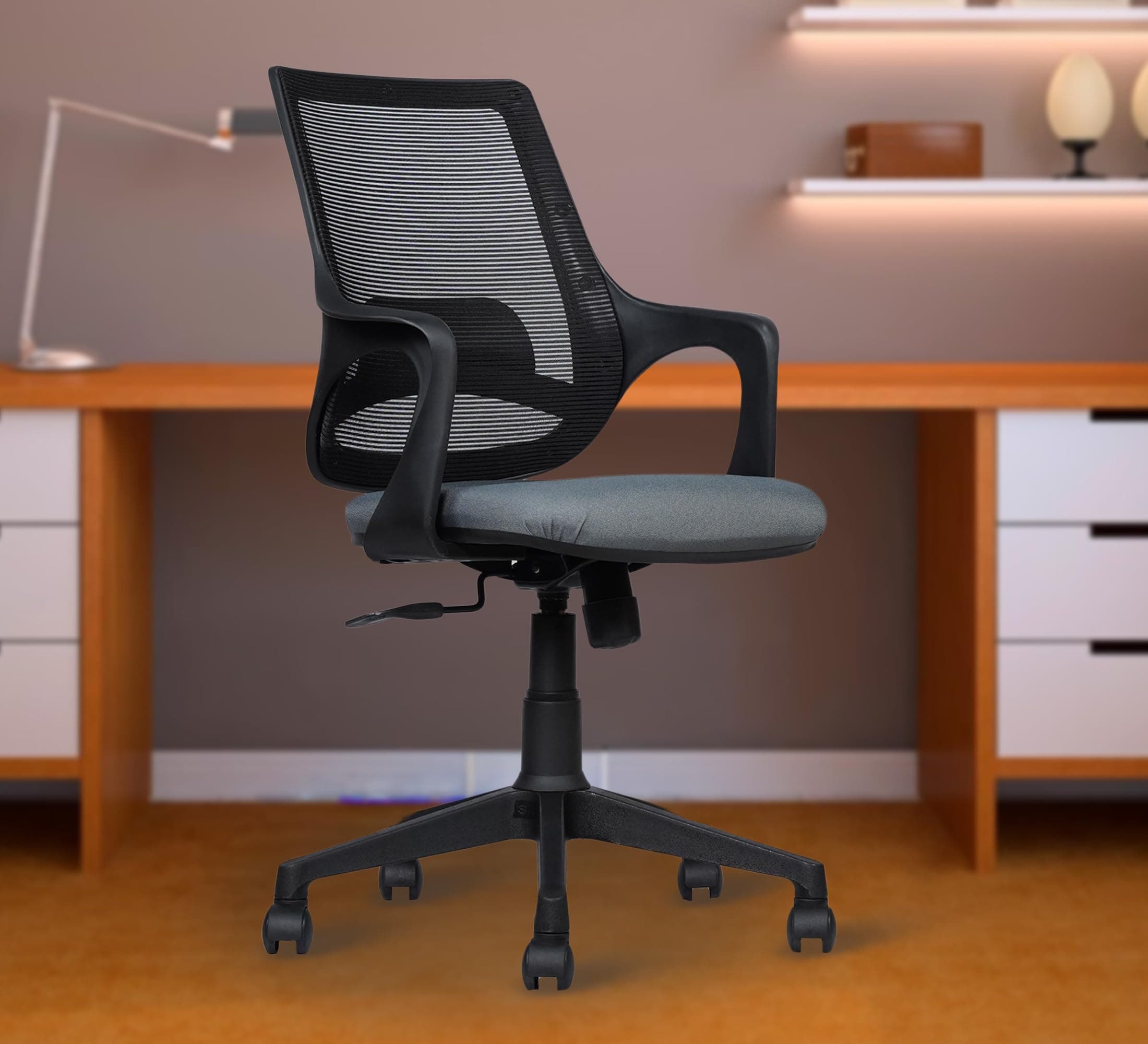 MRC EXECUTIVE CHAIRS ALWAYS INSPIRING MORE Mono Mesh Mid-Back Ergonomic Office Chair| Visitor Chair| Study Chair |Computer Chair | Work From Home (Mono Revolving, Grey & Black)