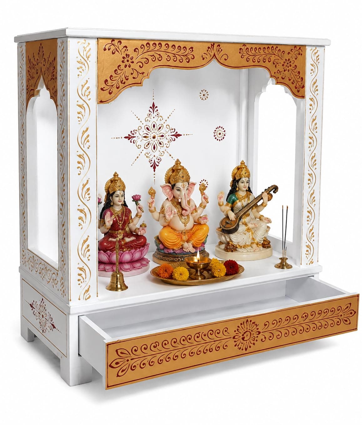 Kamdhenu Art and Craft Wooden Temple/Home Temple/Pooja Mandir/Pooja Mandap/Temple