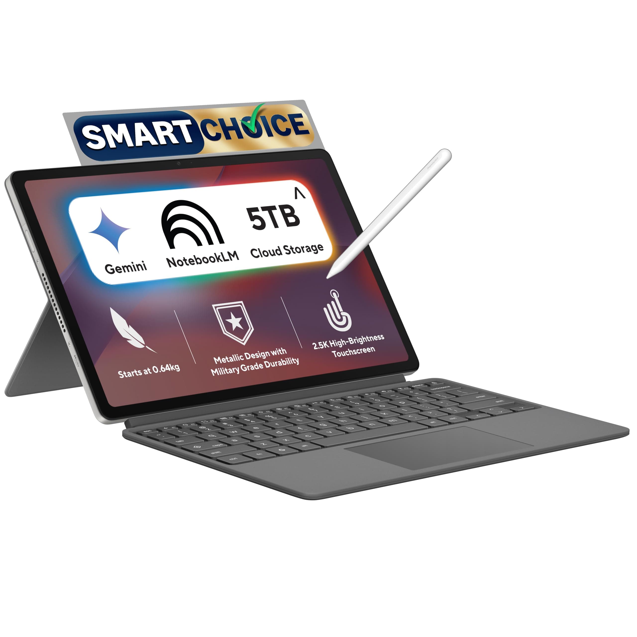 ASUS Chromebook CM32 Detachable (2026),Smartchoice,MediaTek Kompanio 540 Processor,8GB RAM,128GB SSD,Touchscreen,12.1"(30.7 cm),Chrome OS,Cloud Titanium,0.64 Kg,CM3206DM4A-TR0119,Thin & Light Laptop