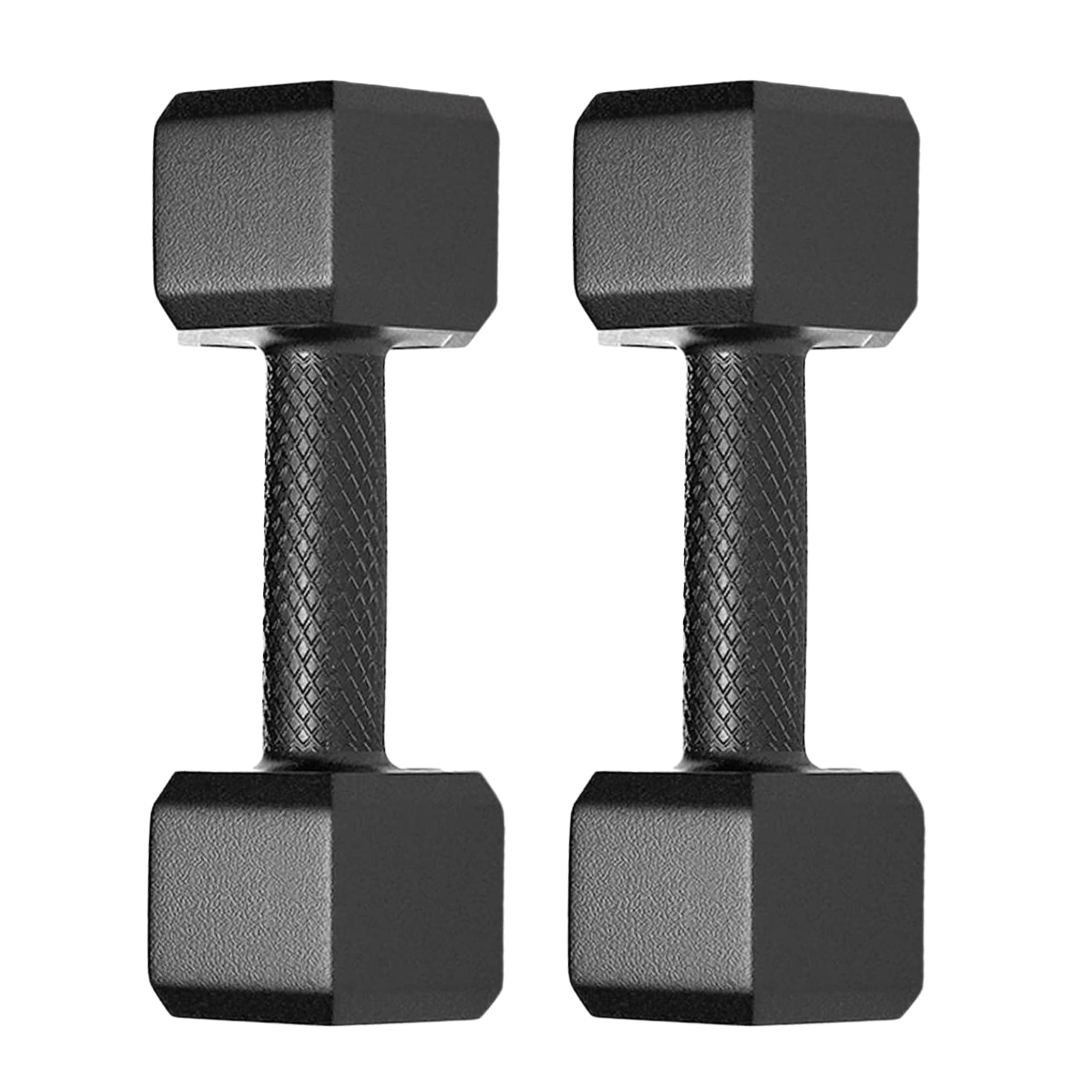 Protoner Pair of 5kg Each PVC Dumbbells Set Hex Black
