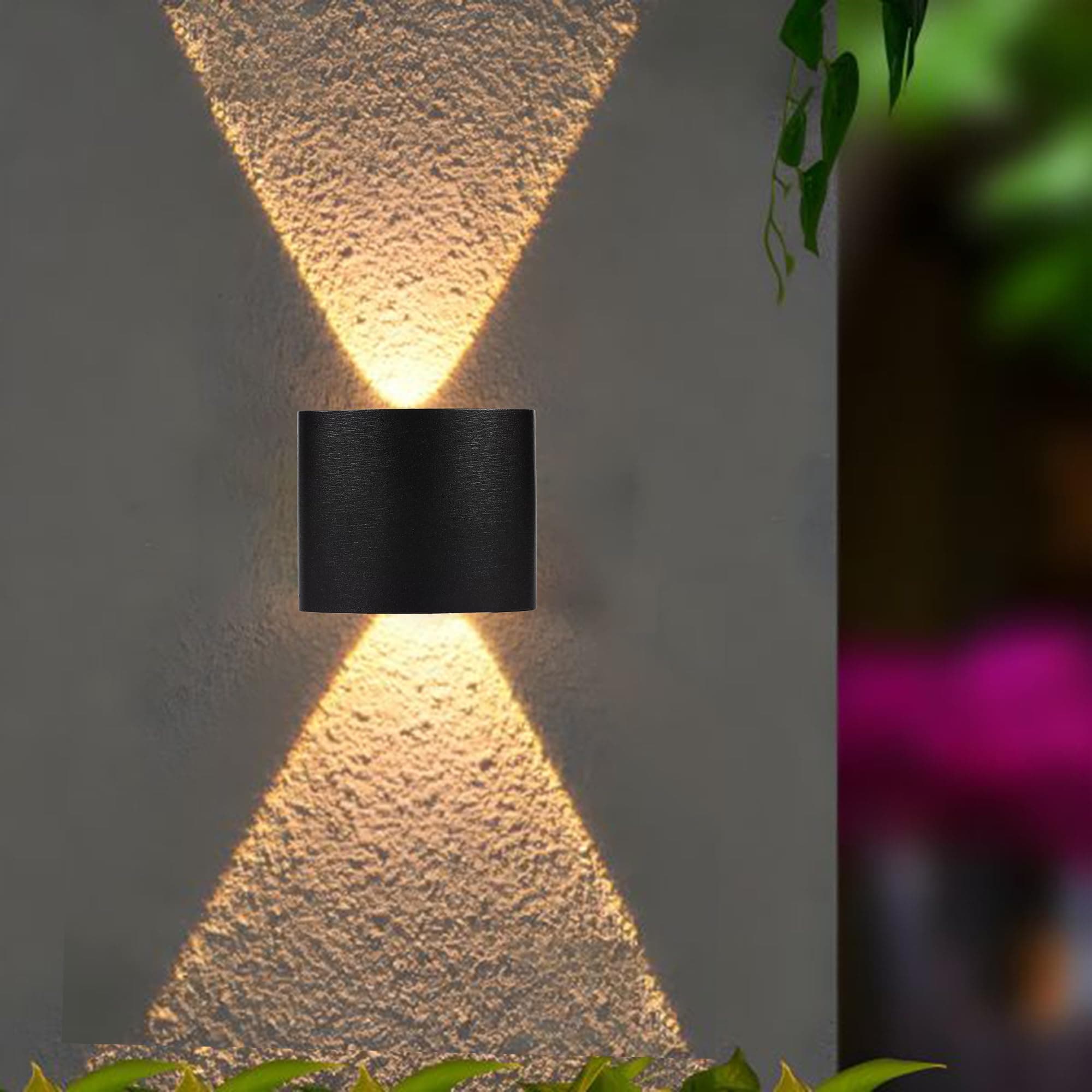 FERA Waterproof Up Down Led Wall Lamp, Aluminium IP65 Body 2 Ray, Warm White, Indoor/Outdoor Decorative Wall Sconce Light, (2 ray Warm)
