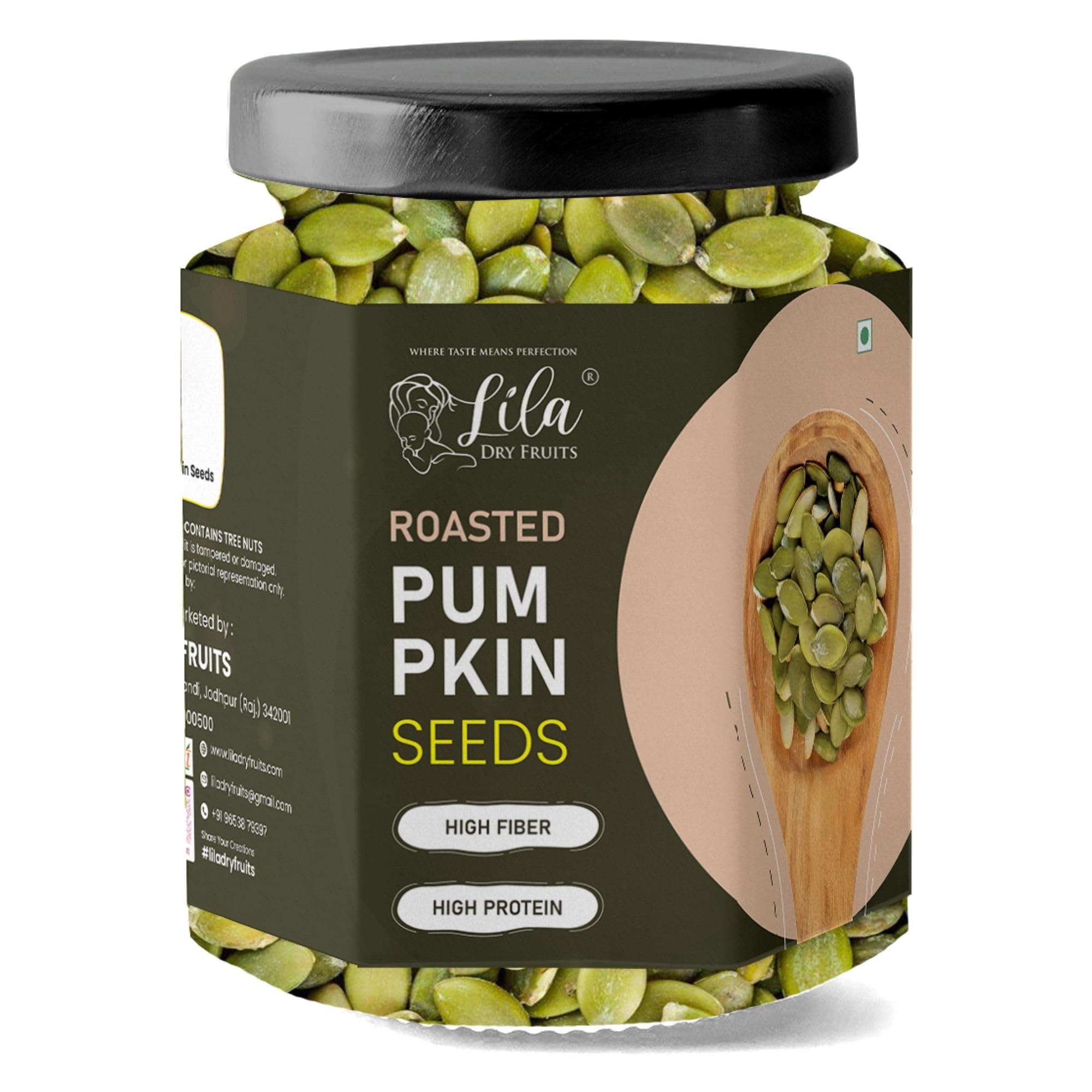 LILA DRY FRUITS Roasted Pumpkin Seeds 1 Kg | Crunchy Healthy Snack Protein Rich Seeds for Daily Nutrition | Premium Pumpkin Seeds for Snacking & Cooking Perfect for Gifting