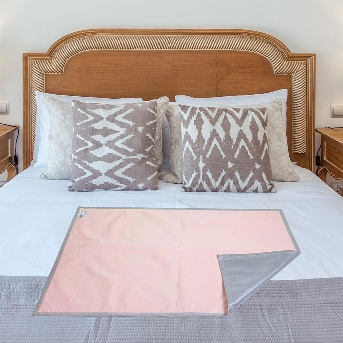 Roma PUF Oil and Waterproof Reversible Server Food Mat with Laminated 4 Layer Protection, Mattress Protector, Food Protector, Bedsheet Protector, 36x36 in (Crush Pink & Grey)