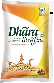 Dhara Lite n Fine Refined Soyabean Oil, 840 Gms/1 Litre / 750G(Weight may vary)