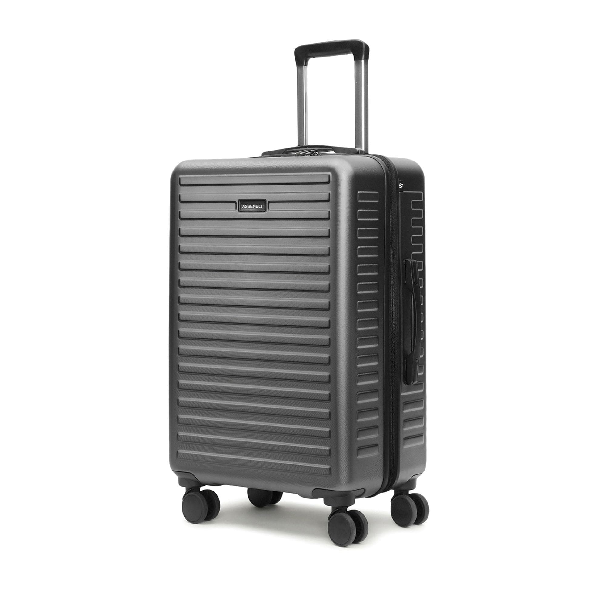 Assembly Stark 28 Inch Large Check-in Trolley Bag Hard Shell Polycarbonate Suitcase with TSA Lock 8 Spinner Wheels Grey