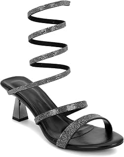 LYDC LONDON Women’s Black Kitten Heels Sandals | Ultra-Comfort Formal Heel for Office, Workwear, Parties & Daily Fashion | Lightweight All-Day Wear Heel for Women | women Sandals | Sandals for woman | Comfort Sandals