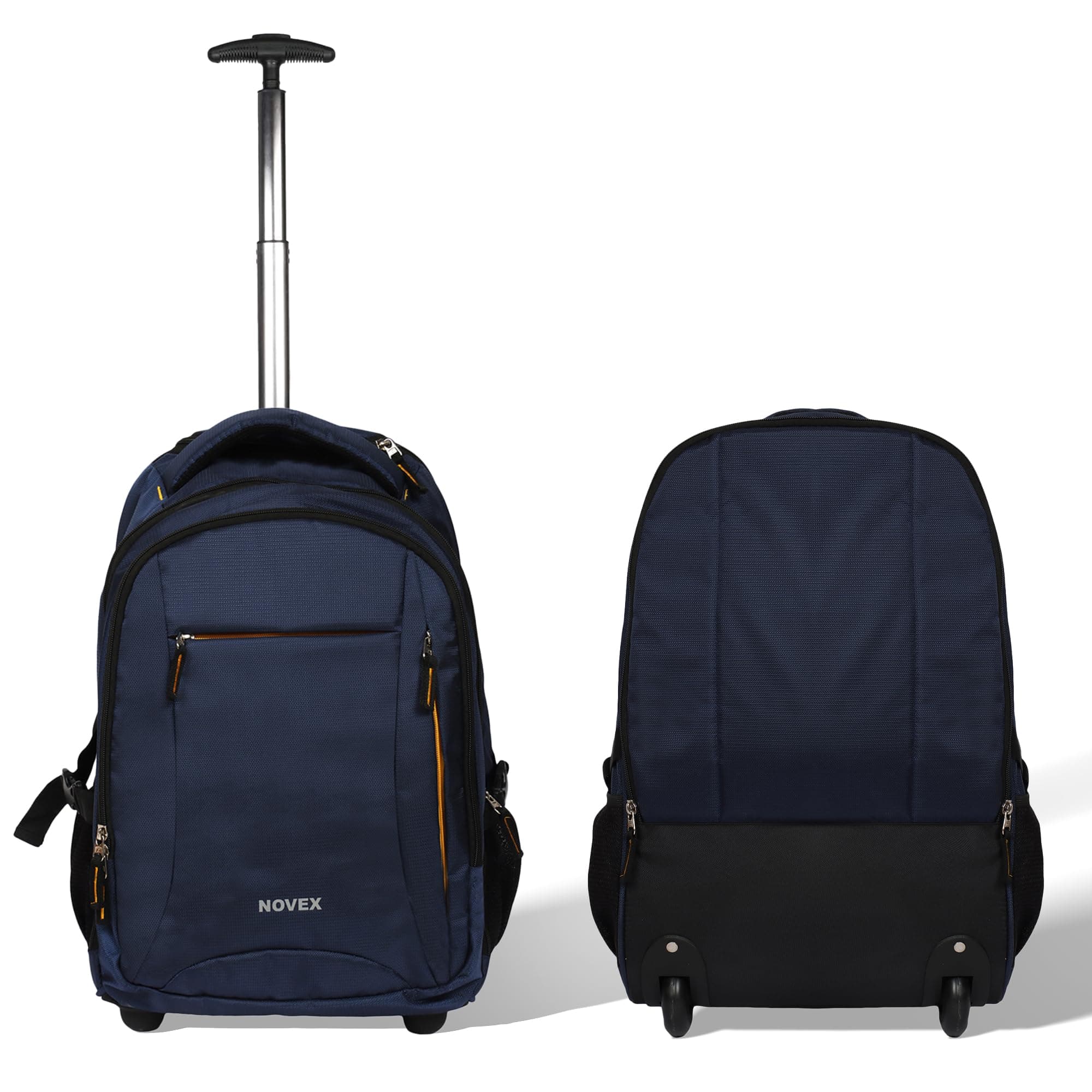 NOVEX Pacific 35 Litre Water Resistant Laptop Trolley Bags for Travel with 3 Compartments 15.6" Roller Case for Office Travel Bag for Men & Women | 2 Wheels Trolley Backpack Laptop