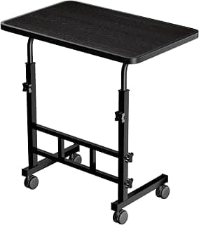 TEKCOOL Multi-Purpose Laptop Table, Study Table| Bed Table| Adjustable Height, Portable for Office, Work Form Home | DIY Table, Easy to Assemble, Engineered (Black), Metal