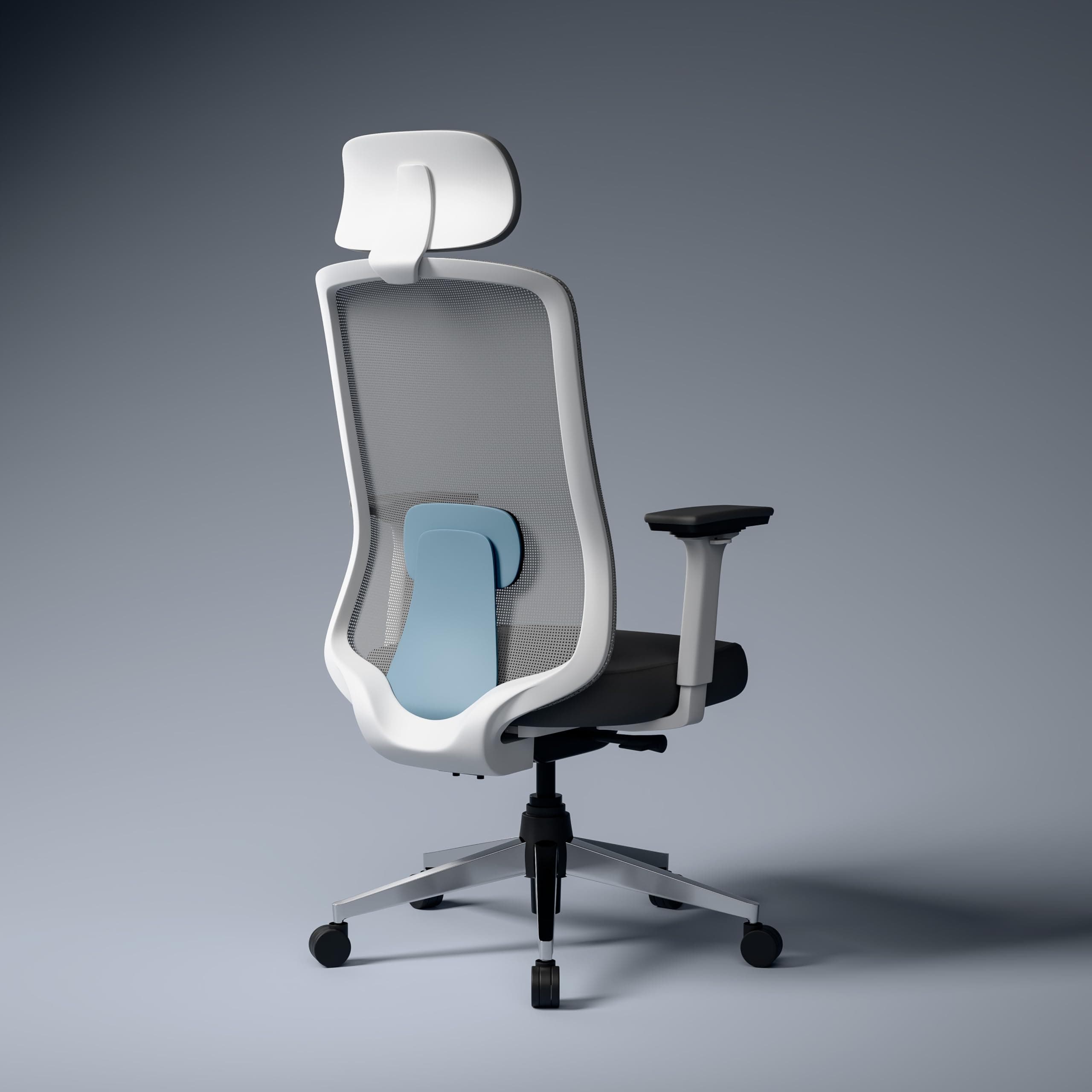 Green Soul Cosmos Superb | Premium Minimal Design Ergonomic Mesh Office Chair for Work | 5 Year Warranty | Intelli-Adapt Recline Mechanism | 3D Armrest | Adjustable Lumbar | White Blue