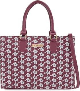 Caprese Harvey Satchel Medium Bag for Women with Adjustable & Detachable Strap|Versatile Shoulder, Crossbody & Handheld Bag for Work, Travel, and Everyday Use, Spacious with Multiple Compartments