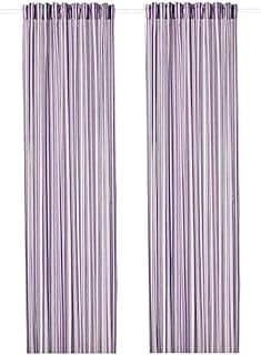Ikea Praktklocka Curtains 1 Pair Lilac Stripe 57x98 004.363.56