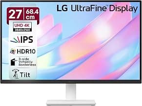 LG 27US500 68.4 cm (27 Inch) Ultra HD 4K (3840x2160) IPS Monitor with 60Hz, 5ms (GtG) HDR10, Flicker Safe, Reader Mode, 2xHDMI, Anti-Glare, 3-Side Virtually Borderless Design, DCI-P3 90% (Black)