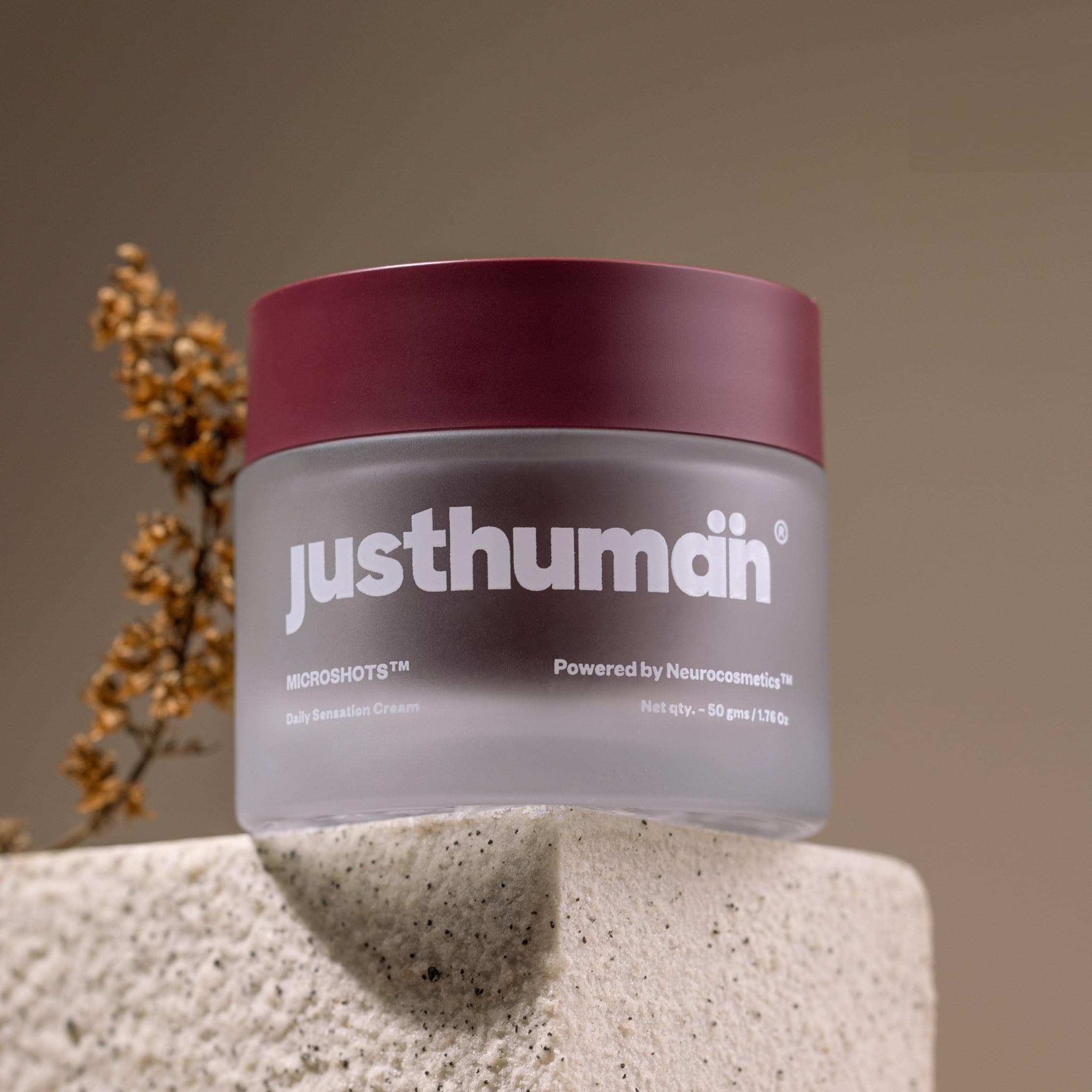 Justhuman Daily Sensation Cream, Made in Korea, AI-Formulated Oxytocin Skincare to Boost Mood, Firm Skin & Restore Vitality – For All Skin Types, 50g