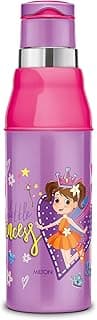 MILTON Kool Steelight 600 Kids Plastic Insulated Water Bottle with Straw, 500 ml, Sipper Bottle, Leak Proof, BPA Free, Food Grade, School & Picnic Bottle, Purple