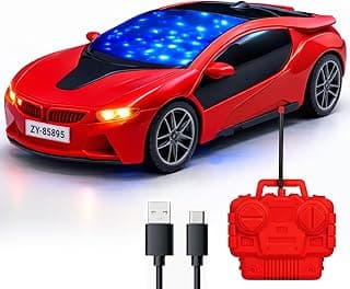 Red Rechargeable Remote Control Car Toy, RC Racing Vehicle for Children, High Speed, 3D LED Light Car, Kids Battery Car, RC for Boys & Girls, Toys for Kids, Birthday Gift for Boys and Girls