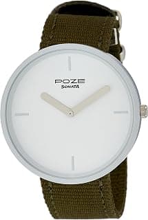 Sonata Sonata Poze 6 Strokes and Stroll Quartz White Round Dial Men's Watch | Nylon Strap Material | Watches for Men Analog - SP70082SP01