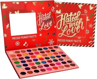 INDIANA HUDA The Hated With Love Red Edition Original Eyeshadow Powder Palette - Long Lasting Waterproof Shades for Girls, Multicolor, Matte and Shimmery Finish