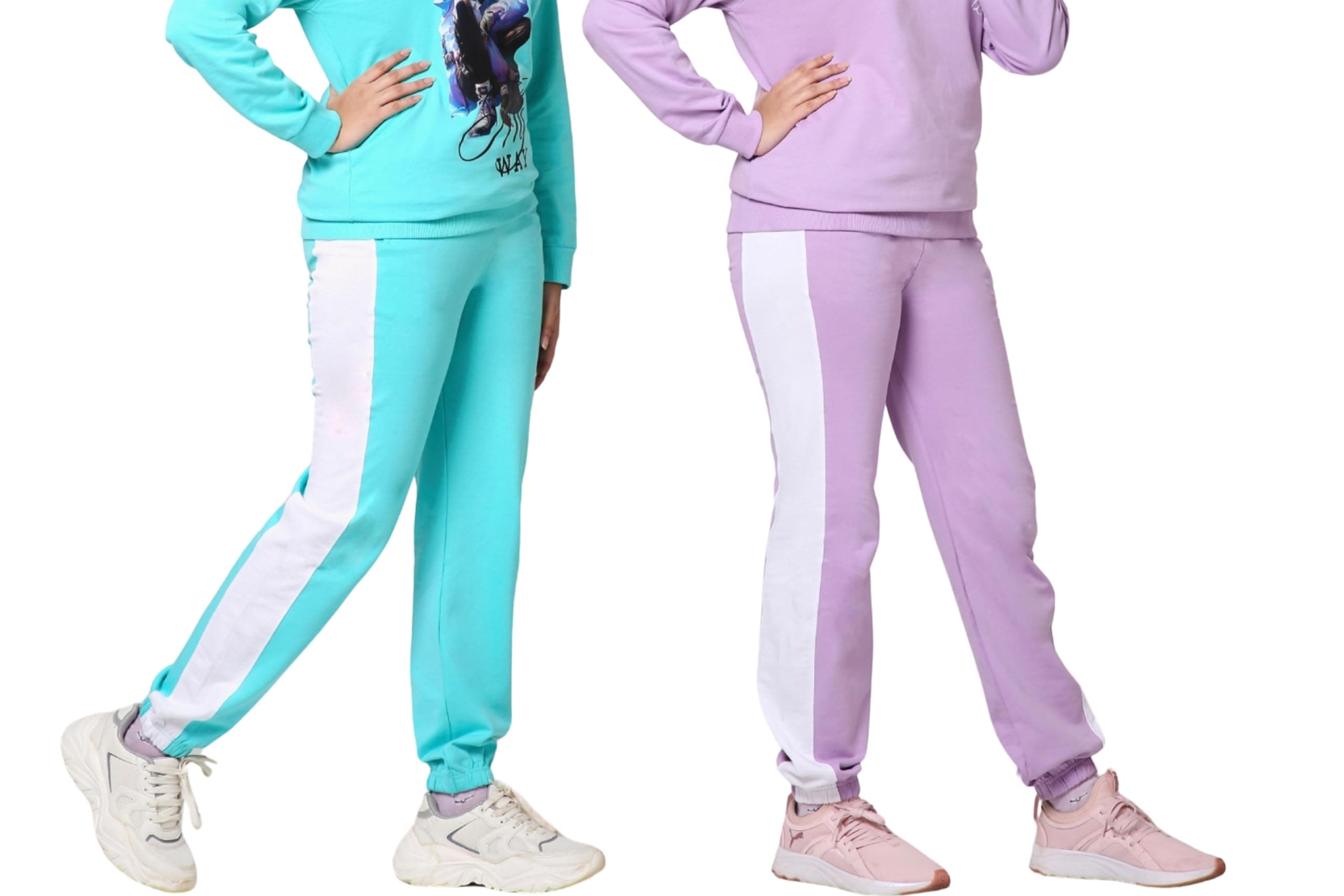 TotzTouch Girls Pant | Winter Pajamas | Track Pants | Pyajamas | Sleep wear Premium Cotton Night Suit Elasticed legs Comfortable Pockets 2 Sets Age 3 years to 15 years