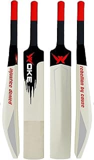 Woke Stalwart Heavy Duty Plastic Cricket Bat,Full Size (34” X 4.5”inches) Premium Bat for All Age Groups – Kids/Boys/Girls/Adults (STALWART (Natural))