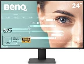 BenQ GW2491 23.8” (68.58 cm) 1920x1080 FHD 100Hz IPS Eye-Care 99% sRGB Monitor| HDMI| DisplayPort| Ultra Slim Bezel| TUV-Certified| Flicker-Free|B.I.| Low Blue Light Plus (Black)