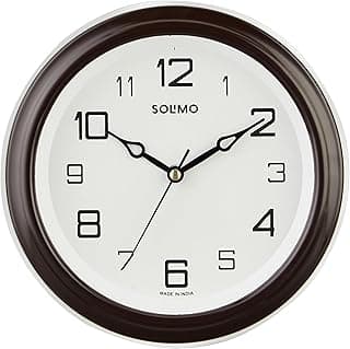 Amazon Brand - Solimo Abstract Wall Clock | Round | Plastic | 8 Inch | Brown - Analog
