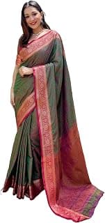 Pandadi Saree Women's Kanjivaram Pure Handloom Soft Silk Saree With Blouse Piece