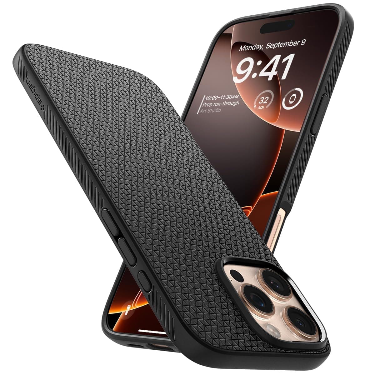 Spigen Liquid Air Back Cover Case for iPhone 16 Pro Max, Durable Protection, Air Cushion Technology - TPU | Matte Black