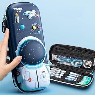 Umadiya 3D Cover Large Capacity Pencil Case Compass with Compartments, School Supply Organizer for Students, Stationery Box, Cosmetic Zip Pouch Bag (1 Unit, Canvas, Multicolor)