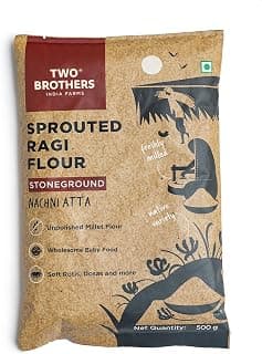 TWO BROTHERS INDIA FARMS Sprouted Ragi Malt Nachni Satva (500 g) | Rich in Fiber | Gluten-Free | Perfect for Porridge, Dosa, Pancakes & More | No Additives or Preservatives