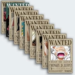 Posternet Anime Style Wanted Posters Set of 10 | Vintage Bounty Wall Posters | Premium 300 GSM HD Print | Room Decor for Bedroom, Living Room, Café | Unframed Wall Art Collection (8x10 Inch)