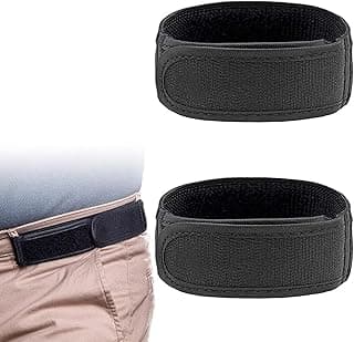 Fianoeir 2 Pack Elastic Belt For Men, Black Stretchable Belt Without Buckle, Adjustable Waist Belt For Pants Jeans Shorts, Comfortable Formal Belt For Travel Work Daily Wears, 41cm x 4cm x 1.2cm