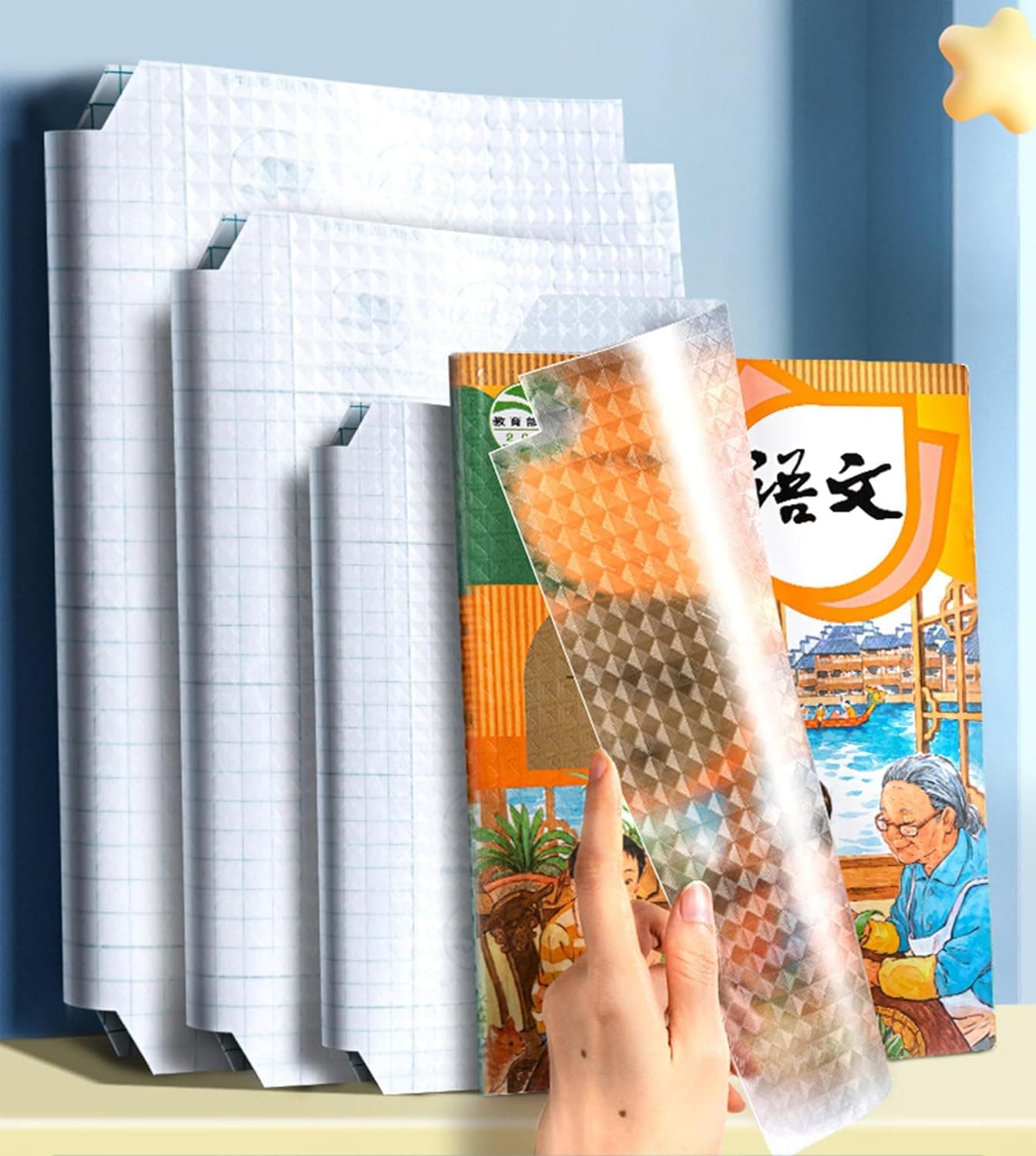 KLIFFOO Transparent Paper Sticker Book Cover Film Book Binding Cover, 60 Pcs- 3 Different Sizes -20 Each Waterproof Self Adhesive Book Covers for Office School Textbook Protective Case (Book Cover 60)