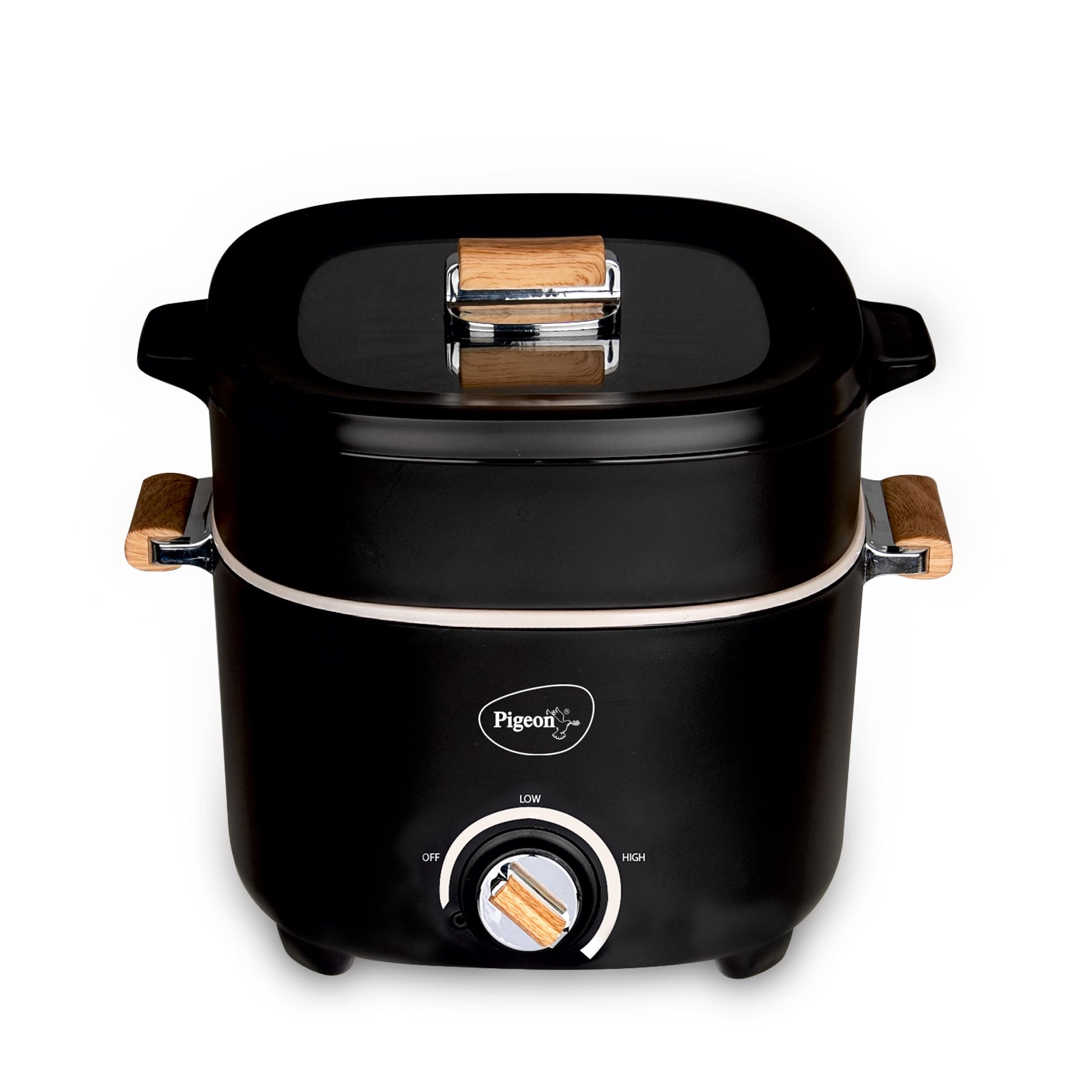 Pigeon Stainless Steel By Stovekraft Everyday Plus Multi-Cook Kettle,1000 Watts,2.5 Litre, Used For Boil, Brew, Cook & Serve All In One (Black)