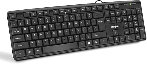 FRONTECH Wired Keyboard | Membrane Keys with Retractable Stands | USB Plug & Play | Ergonomic & Comfortable Design | 1 Year Warranty (FT-1672, Black)
