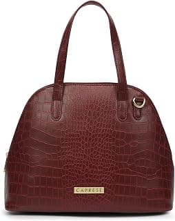Caprese Basil Small Satchel Bag for Women with Adjustable & Detachable Strap | Versatile Shoulder, Crossbody & Handheld Bag for Work, Travel, and Everyday Use, Spacious with Multiple Compartments