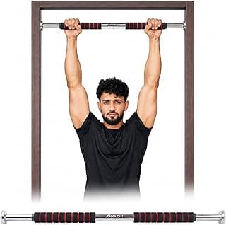 Boldfit Pull Up Bar for Home Workout Without Screw - Adjustable Door Way Chin Up Bar for Home Workout for Kids & Adults | Pull UpBar for Men & Women | Anti-Skid Grip | Strength Training Gym Accessories