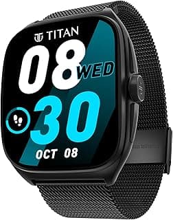 Titan Evolution Smartwatch Comes with 1.85” AMOLED Display with 390 * 450 Pixel Resolution|SingleSync BT Calling|AI Voice Assistant|100+ Sports Modes and Watchfaces|Upto 7 Day Battery|IP68