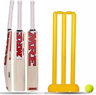 Cricket Set with Wooden Bat,Stumps and Ball for Kids | Cricket Kit for Kids Cricket Bat with Wicket (Size 3 Age 6-10 Year)