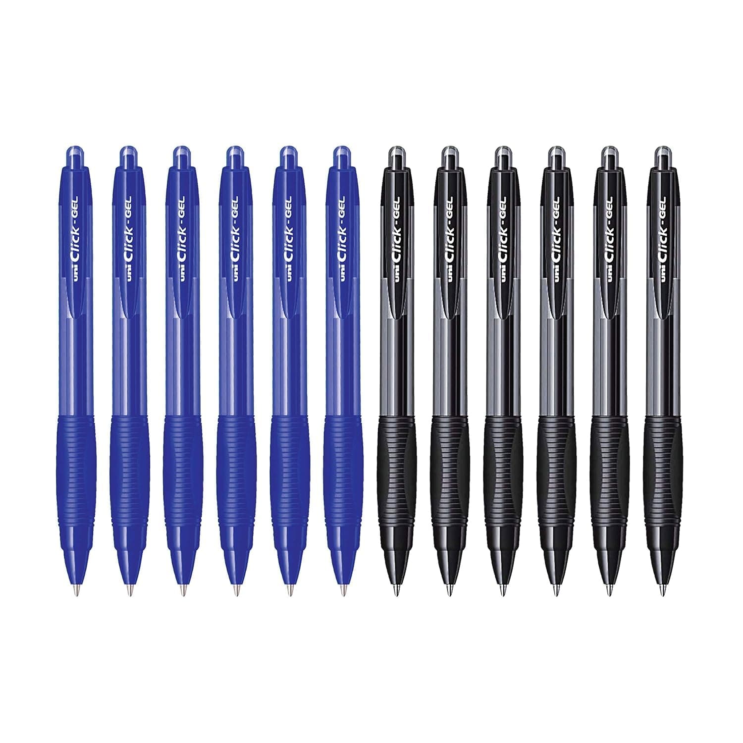 uni-ball Click Gel X SGR7 0.7 mm Retractable Gel Pens, 6 Blue & 6 Black Ink, Pack of 12