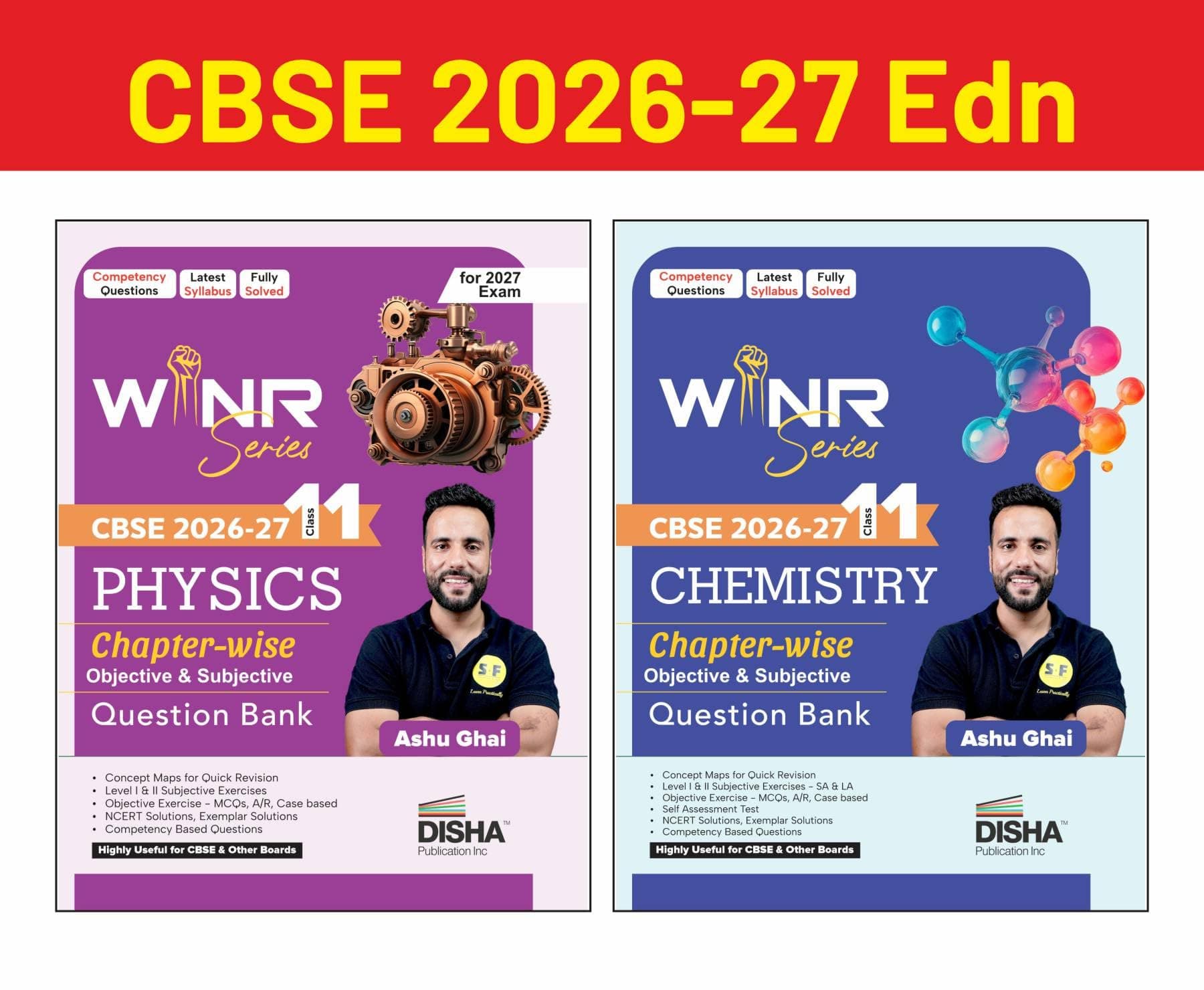 Combo (2 Books) WINR Series CBSE 2026-27 Class 11 Physics & Chemistry Chapter-wise Objective & Subjective Question Bank | One-shot solution for 2027 Exam | NCERT, Exemplar & Competency Qns
