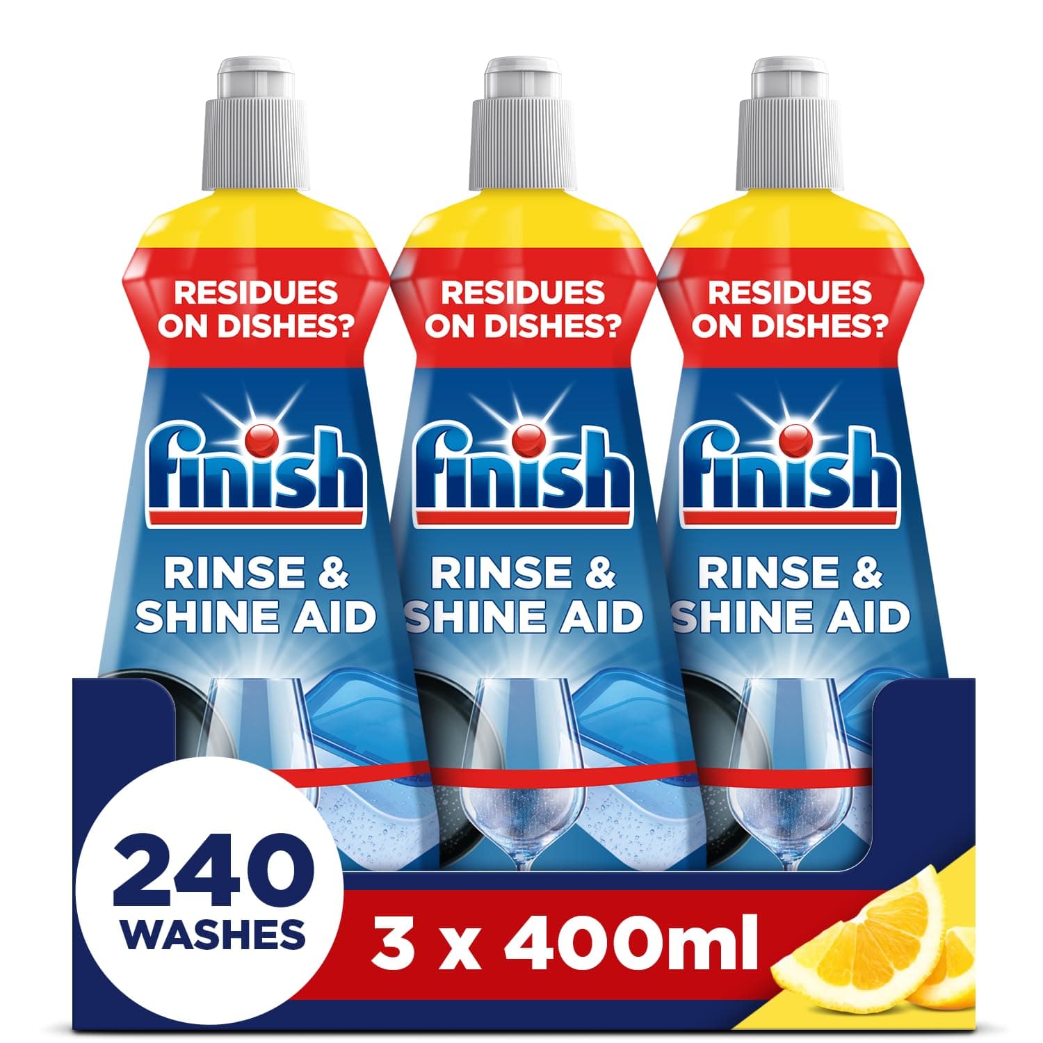Finish Dishwashing Rinse Aid Lemon 400 ml pof 3 (3X400 ml)